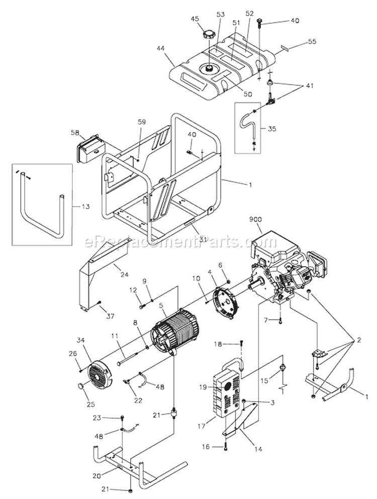 Page C Diagram and Parts List for 030377-0  Briggs and Stratton Generator